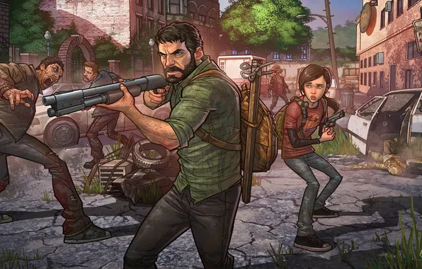 Картинка арт, Патрик Браун, элли, Patrick Brown, джоэл, одни из нас, The Last of Us Remastered