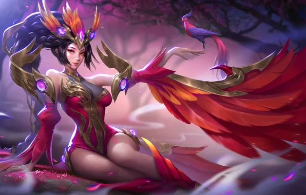 Девушка, Птица, Стиль, Girl, Крылья, Fantasy, Арт, Beautiful