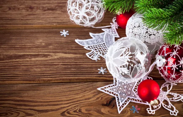 Картинка украшения, ветки, шары, елка, Новый Год, Рождество, Christmas, wood