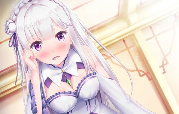 Девушка, эльф, Emilia, Re: Zero kara Hajimeru Isekai Seikatsu