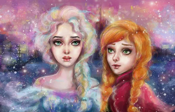 Картинка девушки, мультфильм, Frozen, Арт, art, холодное сердце, manulys