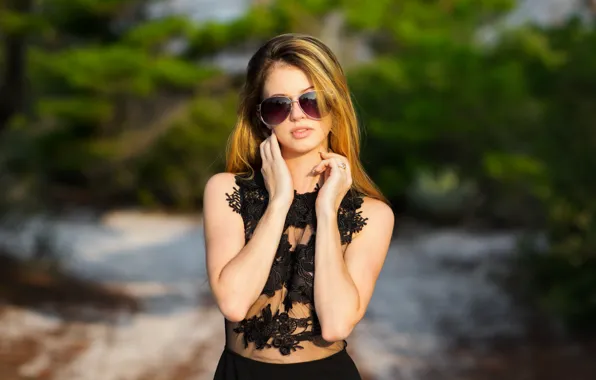 Картинка лето, девушка, лицо, очки, красотка
