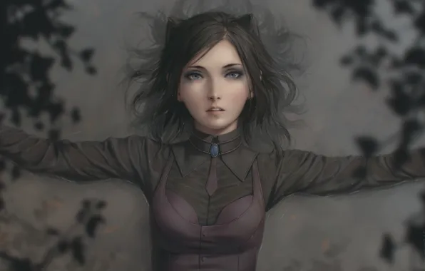 Листья, девушка, Ergo Proxy, Re-l Mayer