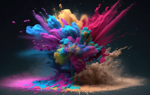 Взрыв, краски, цвет, colors, colorful, abstract, rainbow, explosion