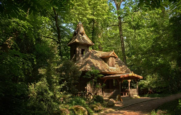 Картинка зелень, лес, дома