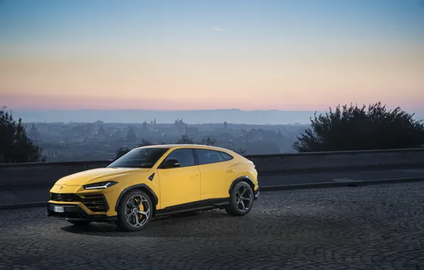 Закат, вечер, Lamborghini, Италия, 2018, кроссовер, Urus