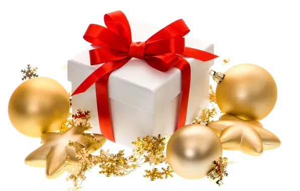 Картинка шарики, праздник, Новый Год, Рождество, Christmas, New Year, gift, bow