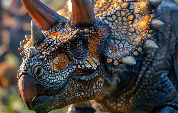 Морда, Динозавр, Рога, Triceratops, Животное, Цифровое искусство, Трицератопс, Древние животные