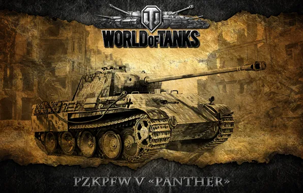 Картинка танк, World of tanks, WoT, немецкий, средний танк, мир танков, Pzkpfw V Panther
