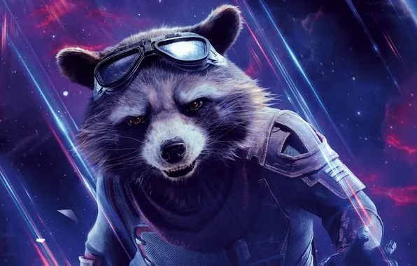 Фантастика, енот, постер, комикс, MARVEL, Rocket, Avengers: Endgame, Мстители: Финал