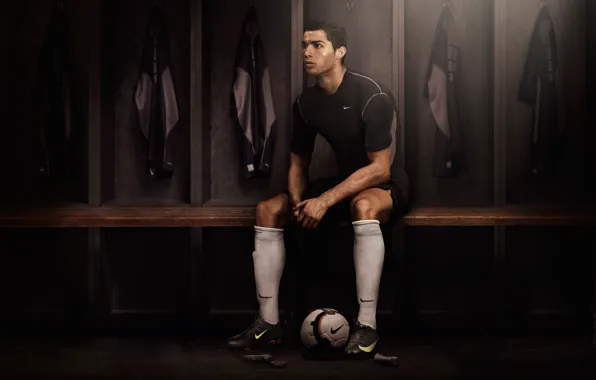 Картинка Dark, Cristiano Ronaldo, Nike, Football, Real Madrid, Portugal, Soccer, Player