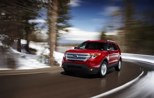 Дорога, поворот, ford