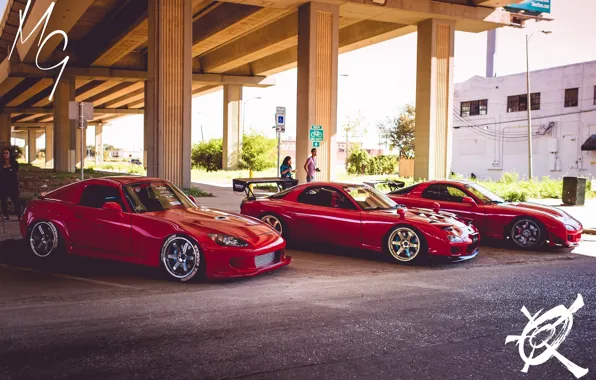 Red, honda, mazda, japan, jdm, rx7, tuning, low