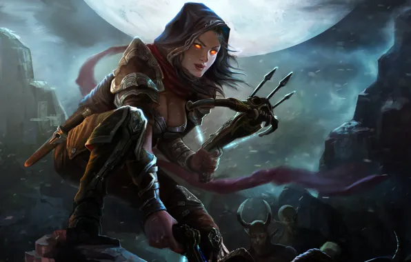 Moon, Blizzard, Art, Diablo 3, Diablo, Valla, Demon Hunters, Nephalem