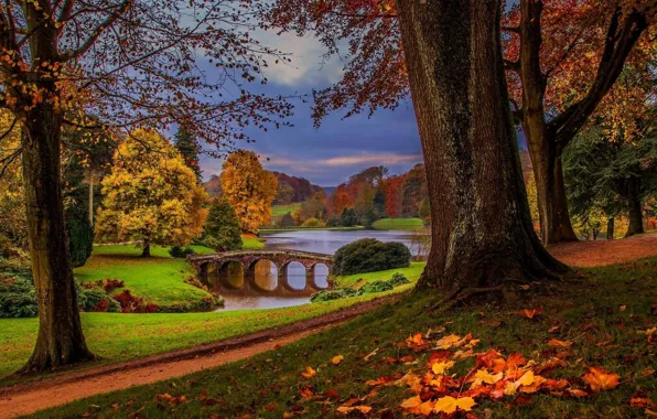 Картинка river, trees, nature, bridge