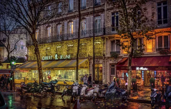 Картинка Paris, motorcycles, Quartier Latin