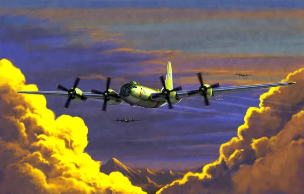 Облака, B-29, B-29 Superfortress, Стратегический бомбардировщик, Тяжелый бомбардировщик