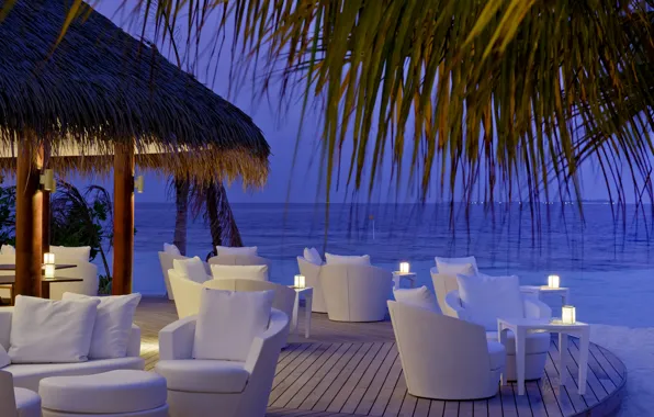 Evening, Maldives, luxury resort, Kandolhu Island