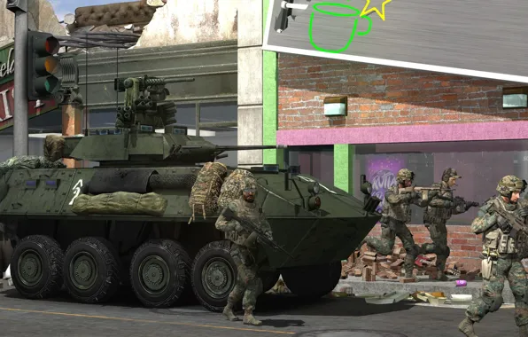 Город, транспорт, улица, военные, LAV Escort