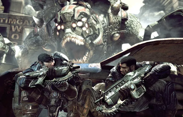 Оружие, игра, gears of war, marcus fenix