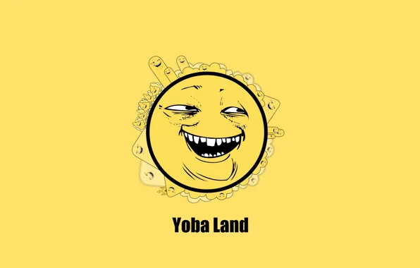 Картинка улыбка, желтый фон, сладкий, ехидный сыр, Yoba, Безумный шар