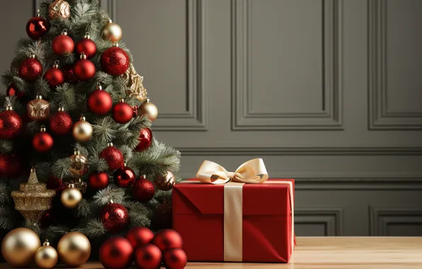 Елка, Рождество, подарки, Новый год, Christmas, tree, decoration, gift boxes