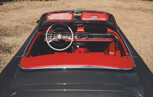 Картинка Mercedes-Benz, 1957, 300SL, car interior, Mercedes-Benz 300 SL Roadster