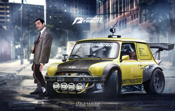 Mini, Cooper, Yellow, Speedhunters, by Yasiddesign, Mr Bean, Concept Tuning