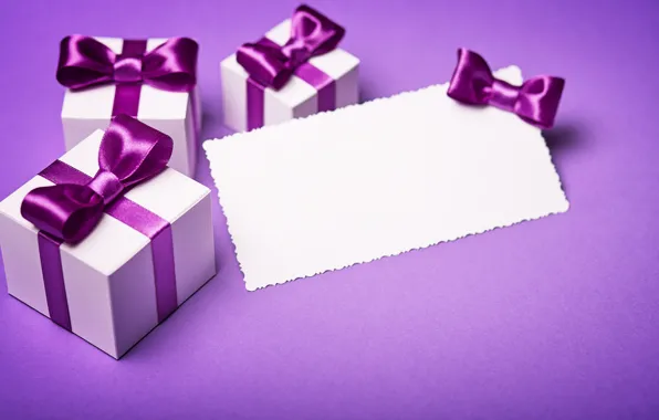 Картинка подарок, лента, бант, box, present, gift, bow, puple