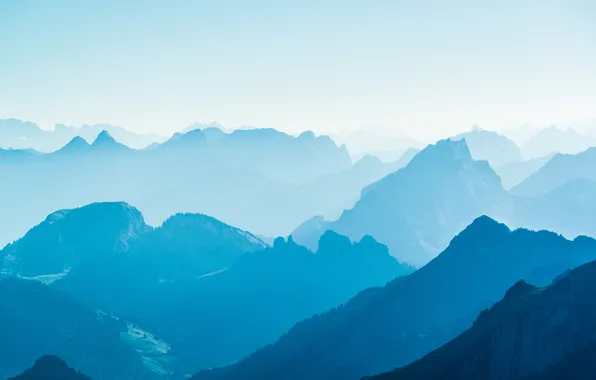 Картинка горы, Альпы, дымка, Switzerland, Alps, пейзажд