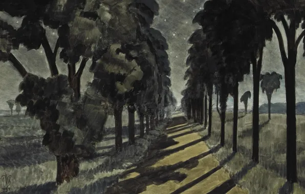 Картинка Moonlight, 1937, Charles Ephraim Burchfield, Along a Country Road