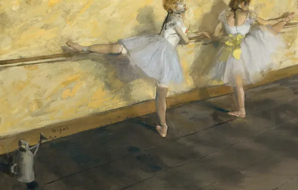Картинка картина, жанровая, Танцовщицы в Барре, Эдгар Дега