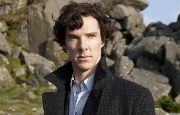 Фото, мужчина, пальто, Бенедикт Камбербэтч, Benedict Cumberbatch, Sherlock