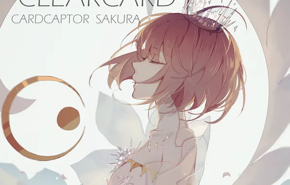 Крылья, ангел, аниме, арт, девочка, Card Captor Sakura, Сакура - собирательница карт