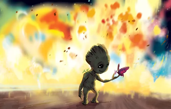 Cinema, movie, Vin Diesel, film, Groot, buterfly, Guardians Of The Galaxy, Baby Groot