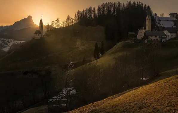 Peace, mountain, italy, church, dolomiti