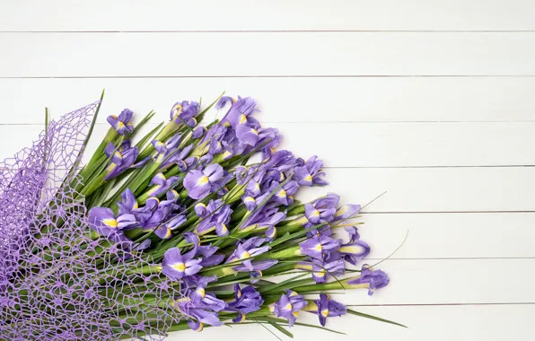 Картинка цветы, букет, ирисы, flowers, purple, iris