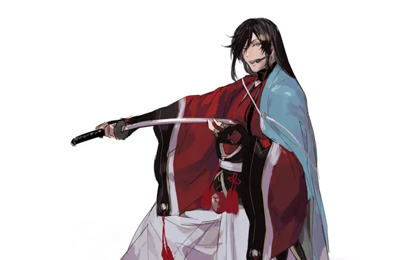 Взгляд, меч, катана, самурай, микрофон, парень, Touken Ranbu, Танец Мечей