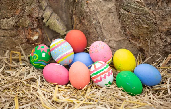 Яйца, весна, colorful, Пасха, happy, spring, Easter, крашеные