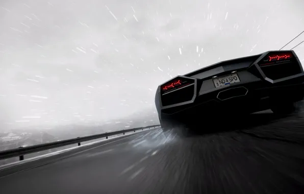 Lamborghini, Reventon, 2010, Need for Speed, Hot Pursuit, Black &amp; White