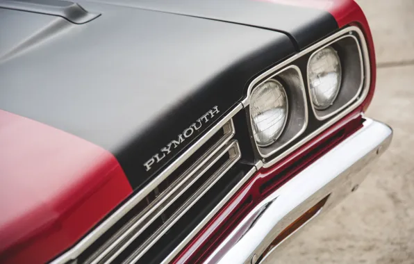 Скачать обои Road Runner, Plymouth Road Runner Convertible, 1969, badge ...