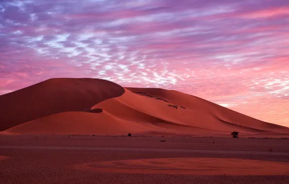 Картинка песок, небо, облака, природа, пустыня, вечер, утро, дюны