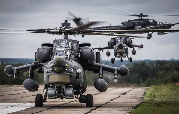 Вертолеты, взлет, ударные, «Беркуты», Mi-28N