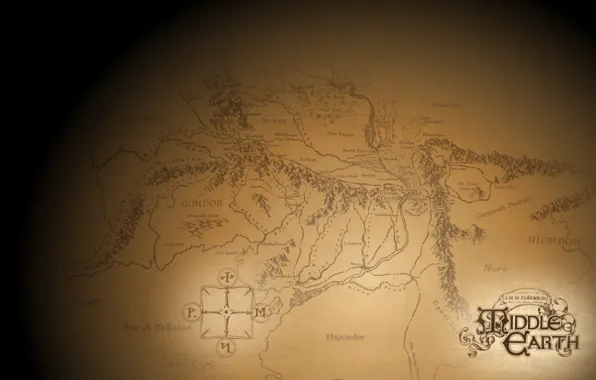 Картинка золото, карта, Властелин колец, Гондор