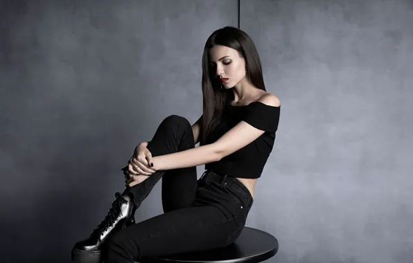 Картинка девушка, поза, модель, волосы, джинсы, красотка, Victoria Justice