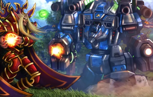 Starcraft, Warcraft, blood elf, Heroes of the Storm, Tychus, Kael'thas, Tychus Findlay