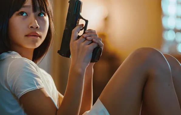 Картинка пистолет, оружие, девочка, Natsumi Hayashi