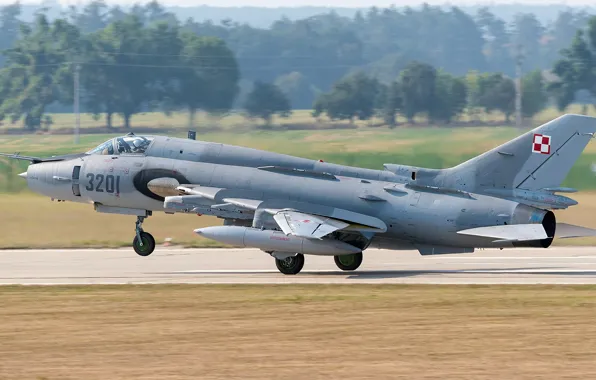 Посадка, Истребитель-бомбардировщик, Пилот, Шасси, Су-22, Sukhoi Su-22M4, ВВС Польши, Су-22М4