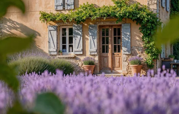 Солнце, дом, summer, house, sunshine, каникулы, цветение, landscape