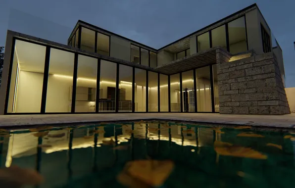 Дизайн, бассейн, архитектура, строение, ARCHVIZ